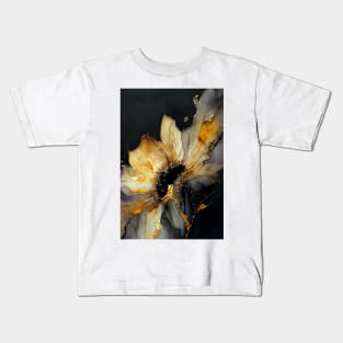 Organic Sunflower - Semi Abstract Alcohol Ink Resin Art Kids T-Shirt